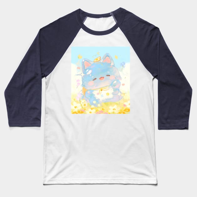 Water Fox Baseball T-Shirt by happyyu